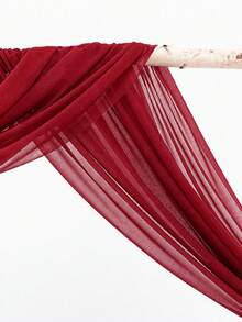 1/2 Pc, 6m Burgundy Chiffon Arch Curtain, Wedding Arch Decor, Birthday Party Background, Valentine's Day Decor, Romantic Polyester Party Decoration, Wedding - Burgundy - View 4