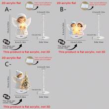 1/3pcs Acrylic Angel Rotating Ornament With Christmas Tree And Glowing Star Design, Suitable For Home, Office, Indoor Or Outdoor Use, Children's Room Decor, Christmas Decoration, 2D - Rotating Ornament - View 13