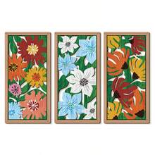 Floral Line Geometric Wooden Abstract Living Room Wall Decor Hanging Hollow Carved Wooden Panel - Multicolor - View 6