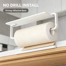 No-Drill Wall-Mounted Kitchen Paper Towel Holder, Multi-Function Toilet Paper Rack For Bathroom - Paper Holder - View 6