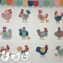 3件組公雞與母雞絎縫模板 DIY 雞圖案 PET 縫紉模板，適用於拼布被、墊子與手工藝，適合絎縫愛好者 - 3件套 - 查看 4