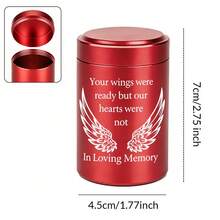 Small Human Cremation Urn, Aluminum Alloy Mini Cremation Urn, Wing-Shaped Small Cremation Urn, Memorial Keepsake Urn - Your Wings Are Ready, But Our Hearts Are Not - Multicolor - View 2