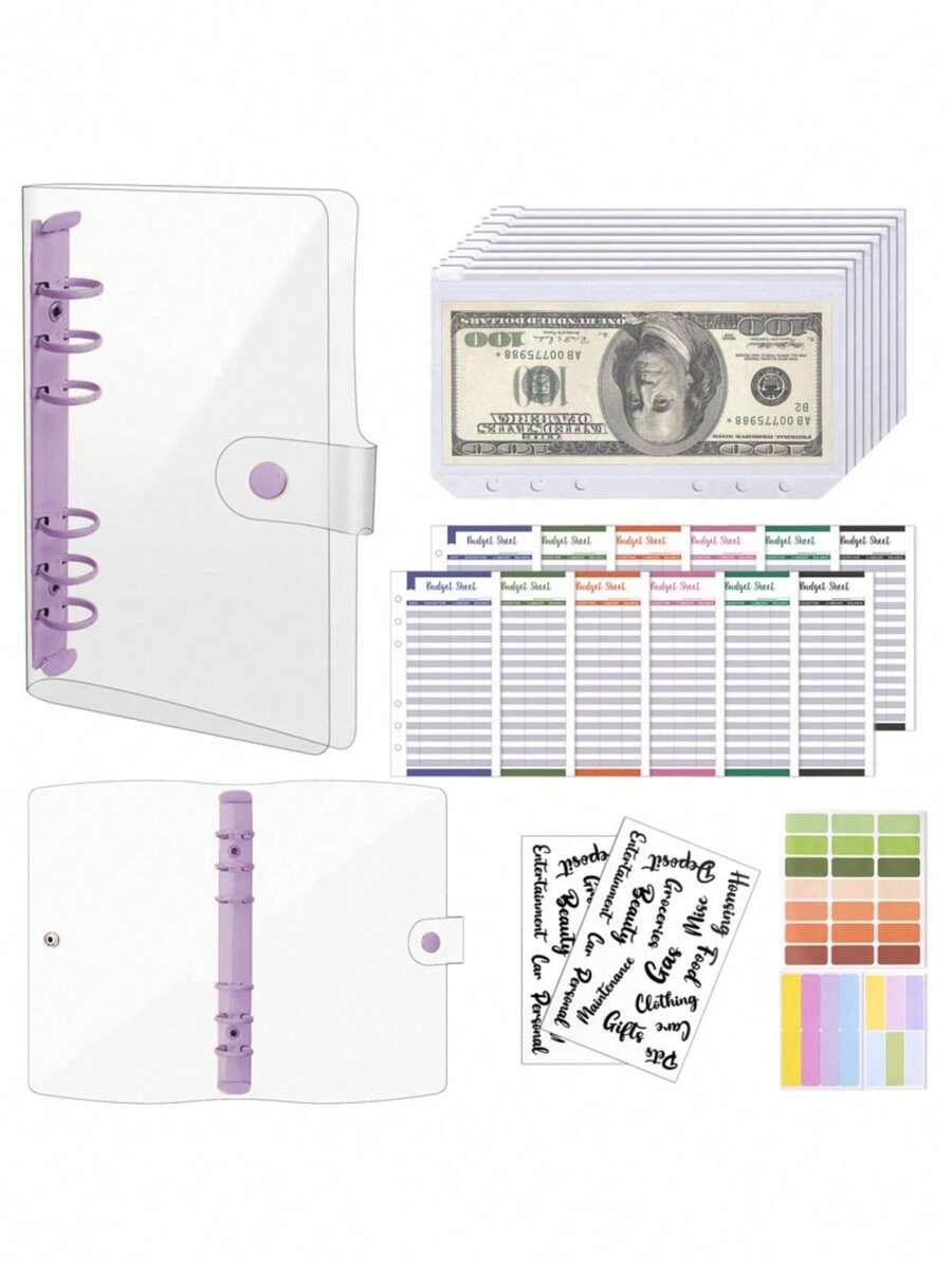 1Set Budget Organization Handbook Set Includes A6 6-Ring Binder ...