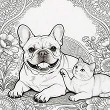 1 Adult Coloring Book Dog Breed Theme, Exquisite Mandala Floral Animal Coloring Pages, Helps Relieve Stress, Perfect Holiday And Birthday Gift For Dog Lovers - Bulldog - View 8