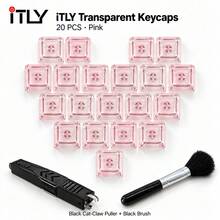 Transparent Keycap 20Pcs Mixed Color 8 Colors XDA Profile Through Cross Stem With Grab Hook Style Switch Puller And Black Brush For Mechanical Keyboard DIY Build RGB Backlight - View 10