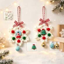 1pc Christmas Tree Festival Decoration Knitted Snowflake Pendant Showcase Christmas Tree Pendant Handmade Accessories Metal Bell Pendant Bag Pendant Keychain Pendant Source Manufacturer - Star - View 2