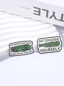 Funny Slogan Enamel Pins, Heart & Speech Bubble Shape Metal Lapel Brooch Badge For Backpack Clothing Decoration Gift - Multicolor - View 5
