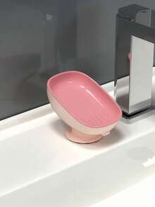 1pc Single Layer Suction Cup Soap Holder, No Drilling Drainage Rack, Bathroom Storage Organizer, Travel Essential, Home Decor, Room Decor, Christmas Gift - Soap Dish - View 13