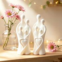 4-Person Family Minimalist Modern Small Sculpture Decor, 3D Printed Symbol Of Love And Reunion Warm Family Artwork, Suitable For Desk, Vanity Home Decor, Wedding Gift, Father's Day Gift - Multicolor - View 9