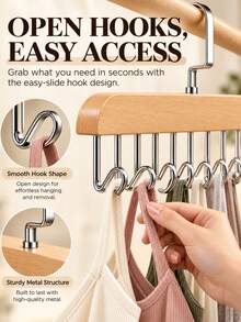 1pc Wall-Mounted Metal Hook Storage Rack With 8 Hooks - Suitable For Hats, Towels, Straps, Etc. - Modern Bedroom And Bathroom Storage Solution, Bathroom Storage, Coat Rack, Hooks, Multi-Functional Hooks (Random Color And Style) - Multicolor - View 8