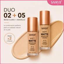 SANIYE Matte Liquid Makeup R6001 - R6001#02+#05 - View 12