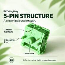5 Pin Hot Swap Mechanical Keyboard Qingning Switch 36 72 100Pcs For MX Outemu RGB Redragon With 20Pcs Random Mixed Keycaps 2-In-1 Puller And Brush - View 4