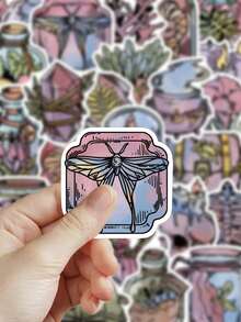 50pcs Forest Witch Sticker Set, Halloween Party Favors And Gifts, Cute Scrapbook Stickers For Laptop, Phone Case, Water Bottle, Luggage And DIY Crafts - one-size - View 5