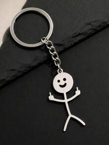 Fun Graffiti Stainless Steel Hand Gesture Keychain Pendant, Suitable For Bag And Car Accessory Decoration, Personalized Keychain - Multicolor - View 3