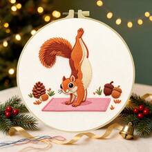 15*15cm/5.9*5.9in 20*20cm/7.9*7.9in,Hard-Working Animals Embroidery Kit, DIY Handmade Embroidery Set For Adult Beginners, Home Gift, Women's Sewing Gift, Including User Manual, Printed Pattern Fabric, Embroidery Frame, Needle And Thread. - Hard-working - View 4