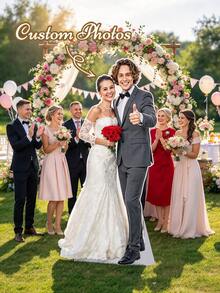 Custom Life-Size Cardboard Standee Personalized High-Resolution Standee Upload Your Photo - Wedding, Graduation, Birthday, Halloween Party - Multicolor - View 3