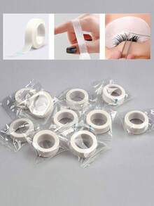 1/10/20/30 Rolls Micro-Porous Breathable Eyelash Extension Tape, Eyelash Pads, Under-Eye Stickers, White Adhesive Fabric Tape, Suitable For Makeup, Personal, And Professional Eyelash Extension Applications. Lashista Lash Tech Supplies - White - View 7
