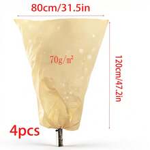 4pcs Heavy Duty Thickened Winter Plant Frost Protection Cover, Corded Temperature Lock, Wind Frost Snow Hail Protection, Multi-Use Reusable Garden Yard Balcony Fruit Tree Shrub Palm Fig Potted Plant Overwintering Protection Cover (Material 70g/M²) Thickened Version - Thickened Version - View 12