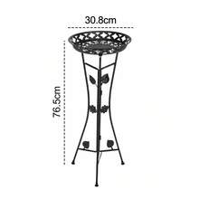 2Pcs 76.5cm Metal Plant Stand Vintage Leaf Flower Pot Holder - Black - View 5