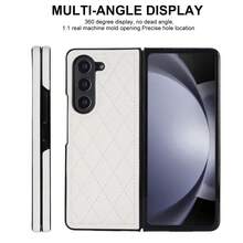 適用於 Galaxy Z Fold 8 Ultra 8 7 6 5 4 3 / DUO / Oppo Find N2 N3 Flip V / Vivo X Flip X Fold 2 / P50 Pocket Mate X3 X5 Pura X Max / MIX Flip 可折疊手機保護殼，強磁吸無線充電、防震防刮防摔、時尚 PU 皮革保護套 - 白色 - 查看 17