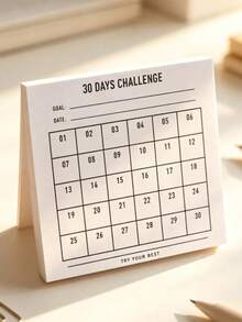 5/3/1pc Date Planner Sticky Notes Set, Minimalist 30-Day Challenge Habit Tracker Notebook, Undated Grid Goal Tracking Notebook, Daily Task List Sticky Notes, Journal Collage Insert Productivity Planning Tool, Student Campus Office Goal Planning Stationery - one-size - View 5