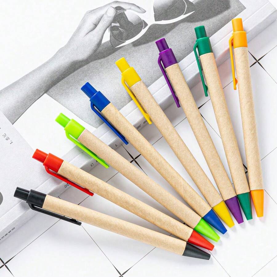 Bolígrafo de tinta negra con logotipo verde, bolígrafo de regalo personalizado - Multicolor - Ver 1