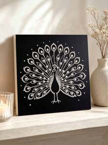 Handmade Pearl Painting Set, Pearl Peacock Pattern Design, Full Set Of Hand Tools, Wall Decoration, Holiday Gifts. - A - View 3