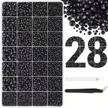 28-Grid 18,000pcs Resin Crystal Stones With Tweezers, Resin Rhinestone Set, Multi-Size Rhinestones, Suitable For DIY Nail Art, 3D Colorful Glossy Resin Rhinestone Set, Suitable For Nail Art, Cup Decoration And DIY Handmade Nail Accessories - Multicolor - View 9