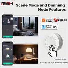 RSH Zigbee 3.0 Wireless Smart Scene Switch, Tuya Smart Life App Automation Button, Battery Powered No Wiring Home Automation Remote Control Switch, Suitable For Smart Home Scenarios (Zigbee Gateway Required) - View 2