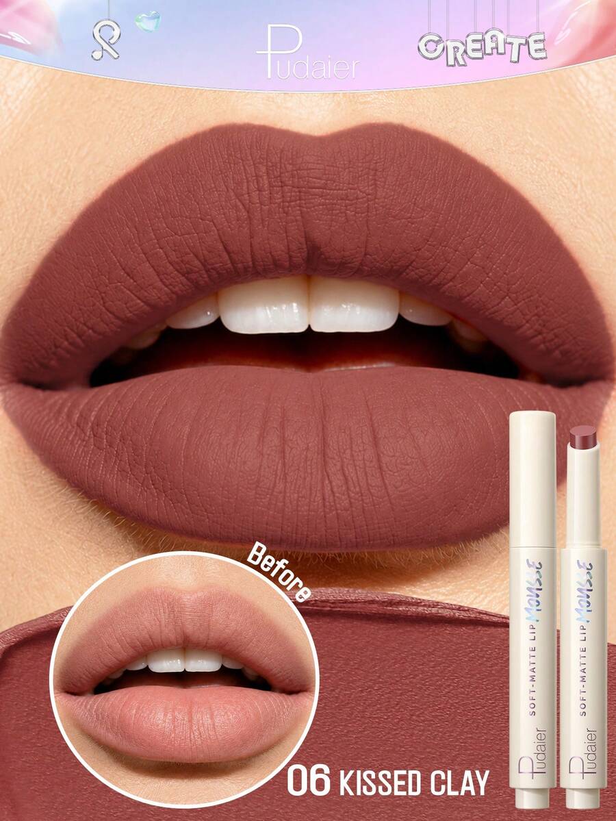 Pudaier Soft Matte Lipstick, Velvet Matte Finish, Long-Lasting ...