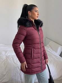Women Winter Coats - Black - View 5