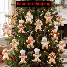 1 món mặt dây chuyền hình người bánh gừng cây thông Noel mới, mạ vàng, phong cách hoạt hình, trang trí trưng bày cửa sổ dịp lễ - Ngôi sao - Xem 10