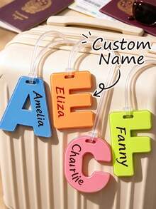 Personalized Luggage Tag, Customized Name Tag, 3D Printed, Customizable Text/Name, Suitable For Suitcase, Backpack, Water Bottle Anti-Loss Tag, Car Key Keychain, Student School Bag Decoration, Travel Accessory, Couple Gift, Birthday Gift, Christmas Gift, Back To School Creative Gift - Multicolor - View 6