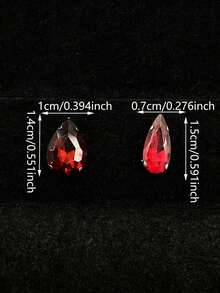 1 Pack 30pcs Mixed Color Water Drop Hand-Sewn Rhinestones, 6*24mm Claw Setting Crystal Beads, Multi-Faceted Loose Gemstones, Hand-Sewn Beads For Clothing, Dresses, Performance Costumes, Handmade DIY Accessories Decoration - Teardrop - View 2