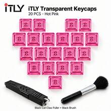 Transparent Keycap 20Pcs Mixed Color 8 Colors XDA Profile Through Cross Stem With Grab Hook Style Switch Puller And Black Brush For Mechanical Keyboard DIY Build RGB Backlight - View 12