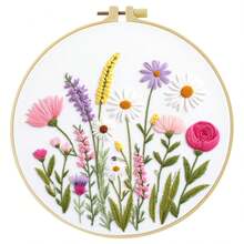 Embroidery Kit 15x15cm/5.9in Or 20x20cm/7.9in DIY Set With Flowerbed Pattern. For Adult Beginners. Includes Fabric, Instructions, Hoop, Needles & Threads. Great Gift For Friends/Family. Home Or Office Art Decor. - Flowerbed - View 21