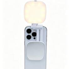 Magnetic Selfie Fill Light For Phone, With Mirror And Phone Stand, MagSafe Compatible LED Ring Fill Light, USB Rechargeable Phone Light, Portable Phone Fill Light, External Phone Flash, 3 Adjustable Brightness Levels, 360° Rotation, Suitable Compatible With Iphone And Android, For Selfie, Vlog, Live Streaming, Video Call, Video Conference, Makeup And Photography - S9 - View 4
