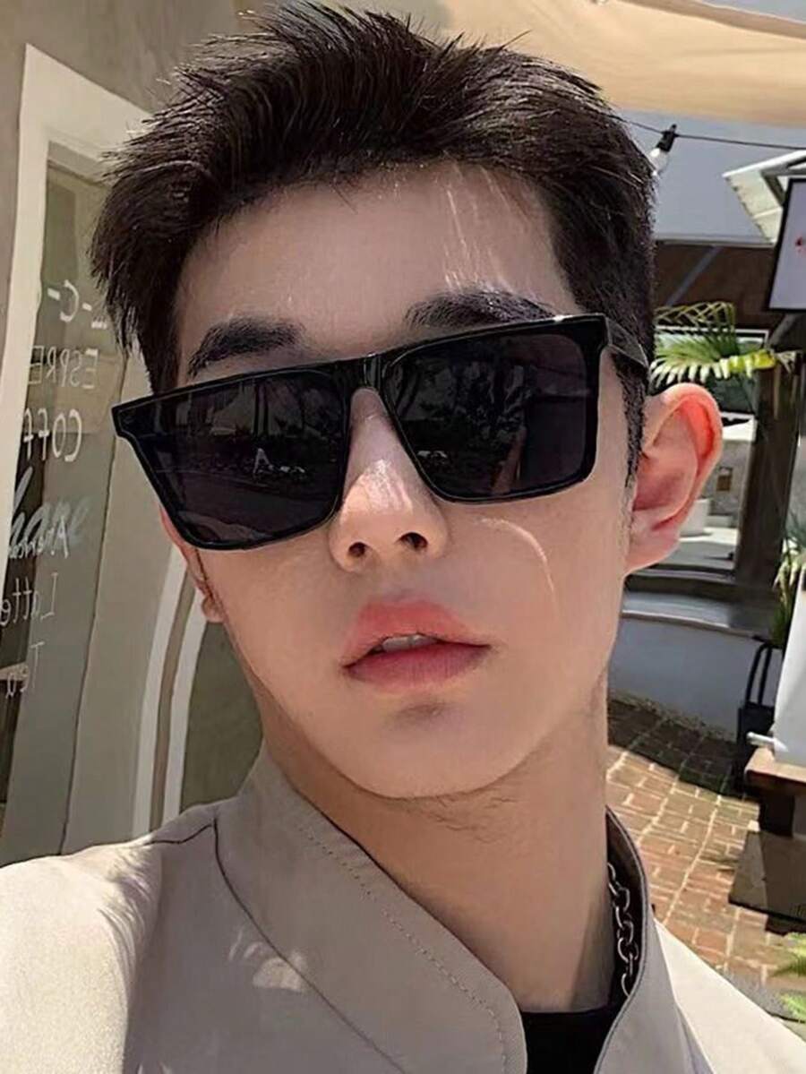 1pc Unisex Fashion Square Frame Glasses Bohemian Style Elegant - Multicolor - View 1