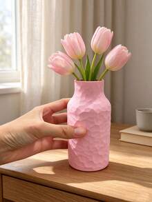 3D Faceted Textured Vase, Elegant Black/White Fresh Flower/Dried Flower Vase, Versatile Design Suitable For Multiple Styles, Applicable For Living Room, Dining Table, Office, Coffee Table, Desk And Home Decor. Suitable For: Birthday, Wedding, Christmas, New Year - Multicolor - View 10