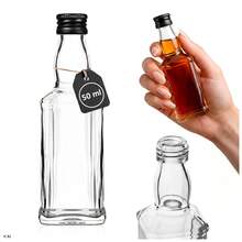 Superbutelki 50ml Clear Glass Mini Bottle With 18/12.2mm Screw Cap, Reusable Rectangular Decorative Bottle For Syrups, Samples, Gifts, Events & DIY Projects - View 2