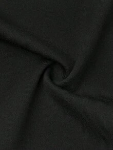DONICY Fall Clothes For Women V Neck Wrap Dress, Long Sleeve Ruched Irregular Hem Bodycon Mini Dress - Black - View 5