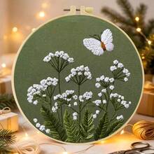 Embroidery Kit 15x15cm/5.9in DIY Set With Dandelion Pattern. For Adult Beginners. Includes Fabric, Instructions, Hoop, Needles & Threads. Great Gift For Friends/Family. Home Or Office Art Decor. - Dandelion - View 5