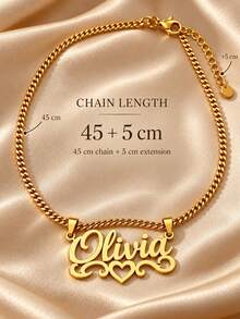[ZzAi Custom]Personalized Custom Necklace, Daily Wear Necklace, 18K Gold Stainless Steel Custom Jewelry, Hot-Selling Custom Text, Name, Christmas Gift - Multicolor - View 6