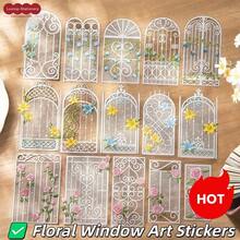 Tomato Sauce Girl PET Sticker Pack, Flower Island Lace Window Series, Realistic Lace Embroidery Planner Stickers, DIY Collage Decoration, Suitable For Planner Enthusiasts, Students, Planner Base Material, Birthday Holiday Gift, Home Desktop Craft Creation - one-size - View 1