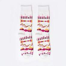1/4 Pairs Multi-Color Random Couple Socks, All-Season, Illustration Music Note, Skateboard, Coconut Tree Landscape Silhouette, Personalized Fashion Street Casual Mid-Calf Socks - Multicolor - View 9