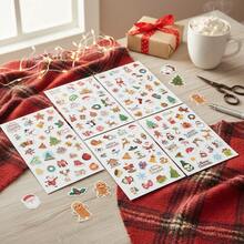 Christmas Theme Cartoon Sticker Set, Multiple Pattern Holiday Planner Decoration Stickers, DIY Handmade Craft Stickers, Holiday Stickers, Luggage Stickers (1 Random) - Multicolor - View 9