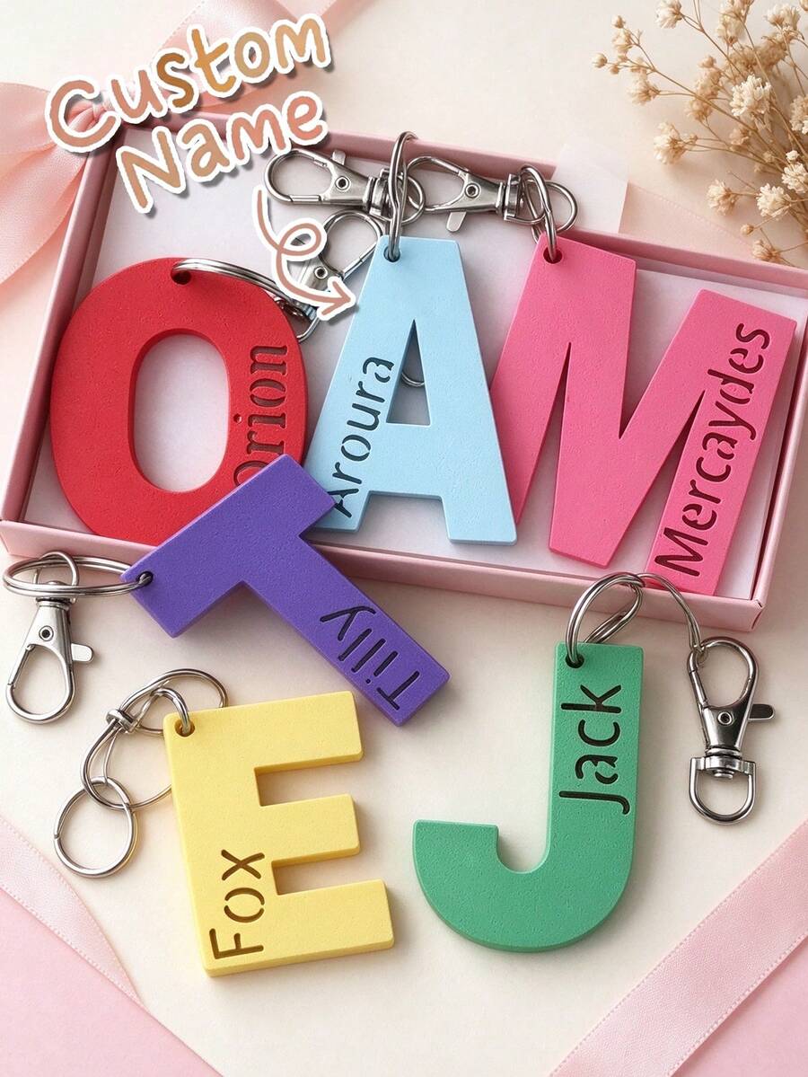 Personalized Luggage Tag, Customized Name Tag, 3D Printed, Customizable Text/Name, Suitable For Suitcase, Backpack, Water Bottle Anti-Loss Tag, Car Key Keychain, Student School Bag Decoration, Travel Accessory, Couple Gift, Birthday Gift, Christmas Gift, Back To School Creative Gift - Multicolor - View 1