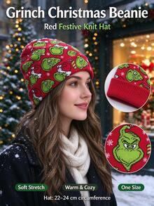 The Grinch 1pc Christmas Hat, Fun Green Knitted Hat, Winter Warm, Suitable For Holiday Parties, As Party Favors Or Holiday Props - Multiple Styles - View 4