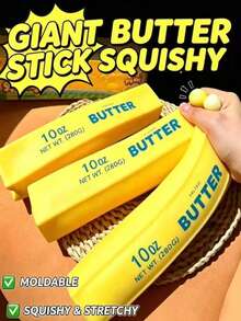 Mainan Squishy Stik Mentega Raksasa, Ekstra Tebal dan Lembut, Pantulan Lambat, Mainan Remas untuk Meredakan Stres, Bentuk Mentega yang Lucu, Cocok untuk Meredakan Kecemasan dan Permainan Sensorik - MultiWarna - View 2