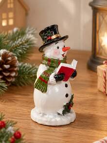 Christmas Resin Figurine Reading Book Santa Or Snowman Tabletop Ornament, Winter Holiday Desktop Xmas Home Decor - Christmas Ornament - View 10